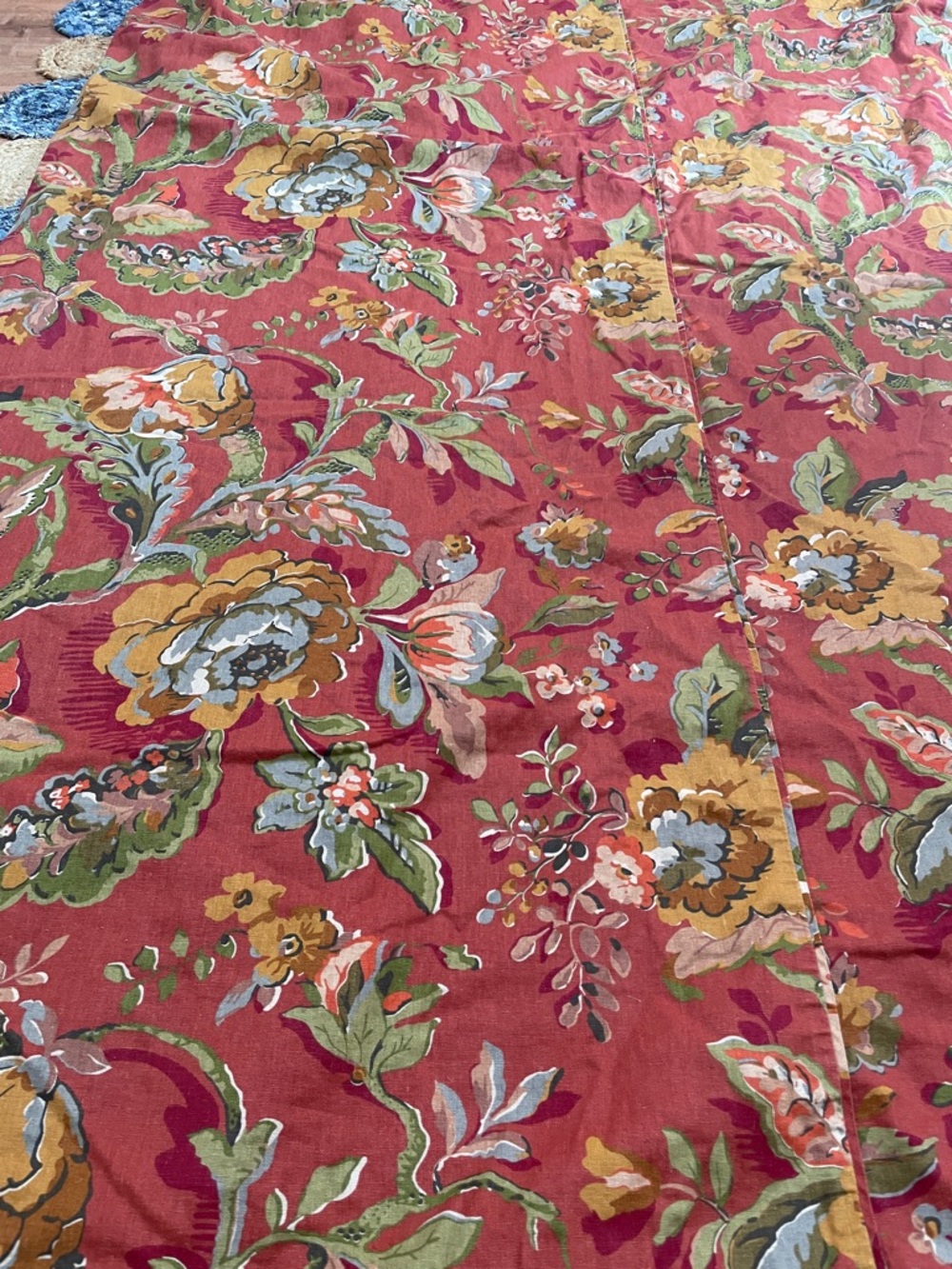 Pottery Barn Vanessa Floral Palampore Duvet Cover KING + 3 European Shams Linen - Picture 11 of 11
